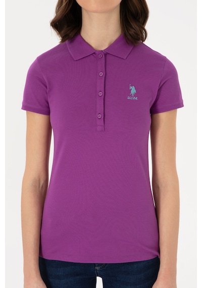 U.S. Polo Assn. Kadın Mor Basic Polo Yaka Tişört 50300896-VR037