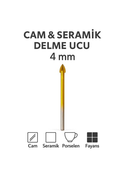 Merttools Cam & Seramik Delme Matkap Ucu 4 Mm