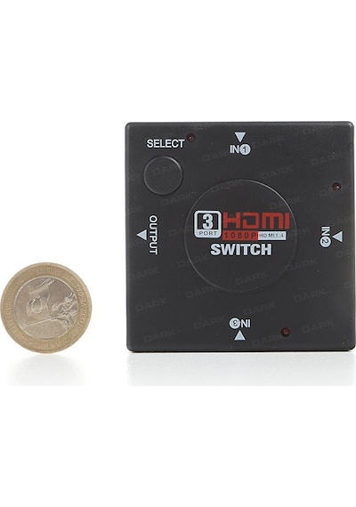 Dark 3 Giriş 1 Çıkışlı Hdmı Switch Seçici Dk Hd Sw3X1