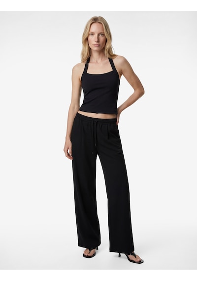 Koton Regular Fit Viskon Karışımlı Beli Bağcıklı Pileli Pantolon Siyah 6sak30027ek Siyah