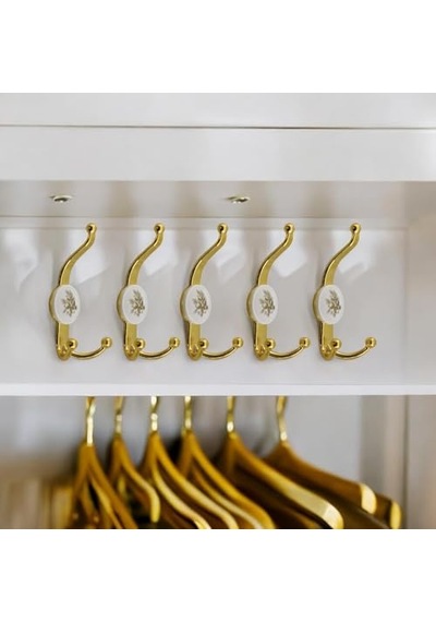 5 Adet Gold Altın Askı Dolap Askılık Askılığı Banyo Mutfak Askısı Duvar Kapı Elbise Kıyafet Vestiyer Diğer