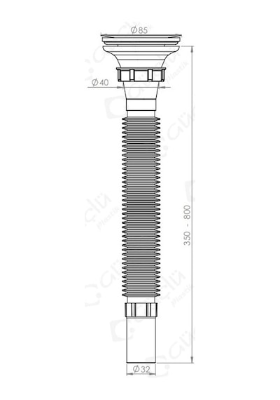 Güçlü Körüklü Geniş Sifon 85 32 Lüx Körüklü Inox Paslanmaz Çelik Süzgeç