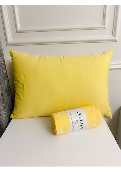 Tek Kişilik Ranforce Lastikli Çarşaf Seti 100x200 + 1 Yastık Kılıfı 50x70 Sarı Renk