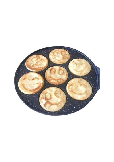 Döküm Granit Kaplama Emoji Pankek Tavası Pancake Siyah 28cm