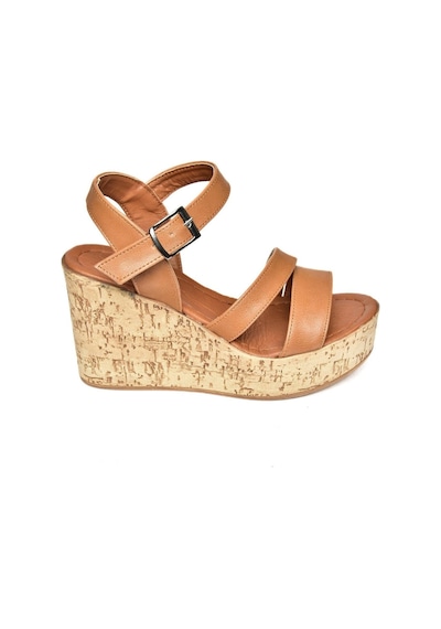 Fox Shoes S996061209 Taba Dolgu Topuklu Kadın Ayakkabı Taba