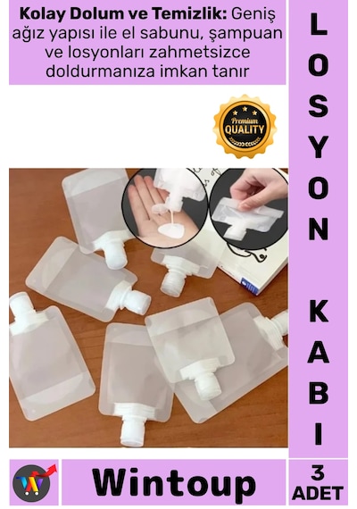 Krem Seyahat Sızdırmaz Boş Kozmetik Şişesi Tekrar Kullanılabilir 3 Adet 100 Ml Krem Şampuan Kabı Çok Renkli