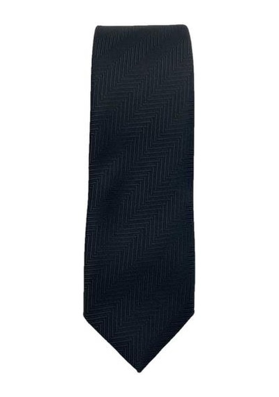 Brianze 5 Cm Siyah Balıksırtı Desenli Slim Kravat