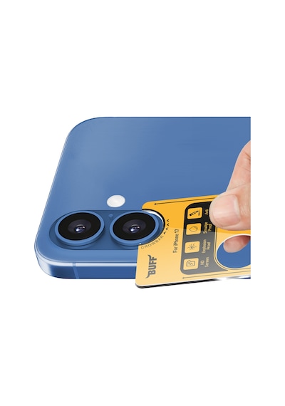 Buff Apple Uyumlu iPhone 17 Metal Kamera Lens Koruyucu Blue Mavi