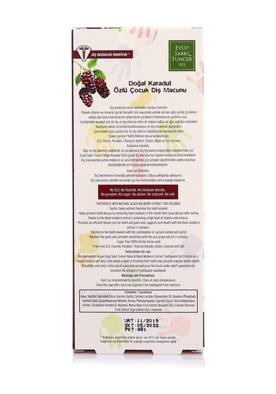 Tr Eyüp Sabri Tuncer Doğal Karadut Özlü Diş Macunu 60 Ml F 1 Paket