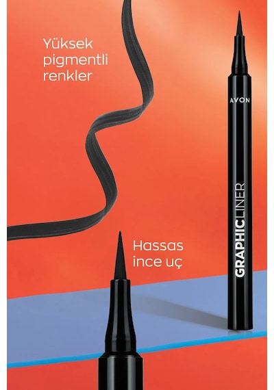 Avon Graphic Liner Keskin Uçlu Likit Eyeliner Charcoal