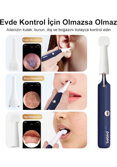 Bebird Earsight Plus Hd Kameralı Akıllı Görsel Kulak Temizleme Cihazı- Mavi