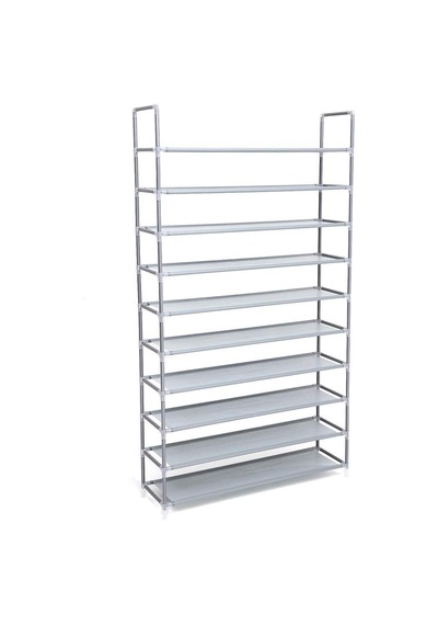 Songmics 10 Katlı Ayakkabı Rafı, 100x29x175 Cm, Gri, Lsr10g