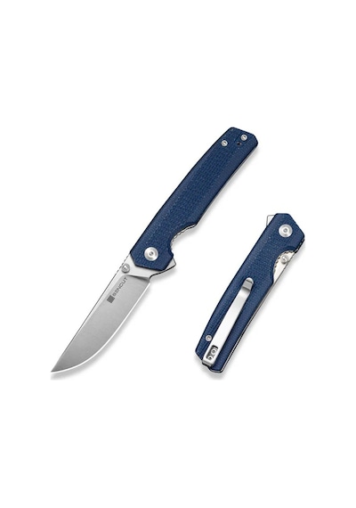 Sencut Stria Milled Blue Canvas Micarta Handle Satin Finished D2 Blade Çakı Mavi