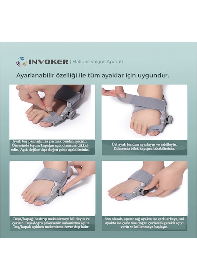 Halluks Valgus Gece Ateli Ayak Baş Parmak Düzeltici Aparat