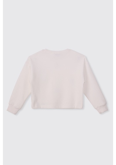 Panço Kız Çocuk Ekru-yeşil Sweatshirt 2521gk08072