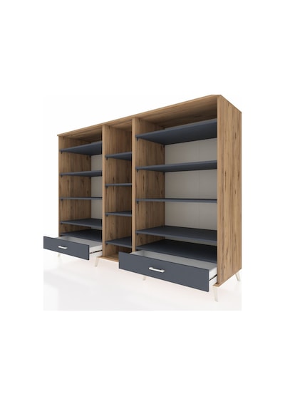 Kronos Dolap 14 Raflı 2 Çekmeceli 220x59x163 Çam-antrasit Çam-antrasit Kronos Dolap 14 Raflı 2 Çekmeceli 220x59x163 Çam-antrasit Çam-antrasit