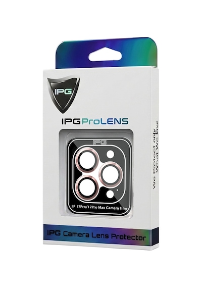 Apple iPhone Uyumlu 17 Pro / Apple iPhone Uyumlu 17 Pro Max İçin Ipg Prolens Kamera Lens Koruyucu Alüminyum Cd Çerçeveli, Kırılmaz Cam Pembe