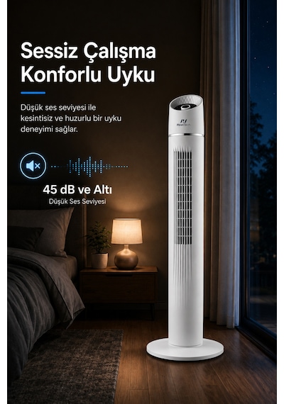 Ev-116 Dikey Kule Tipi Vantilatör Modern Tasarım Etkili Serinlik