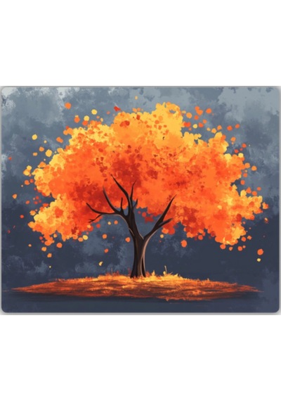Dalları Sararmış Ağaç Baskılı Mouse Pad 18x22 Cm