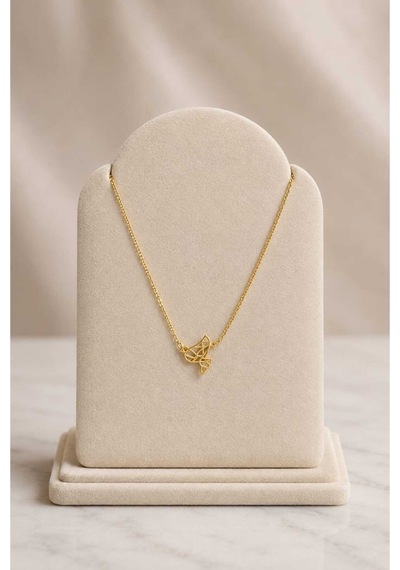 Minimal Origami Kuş Figürlü Gold Kolye Altın