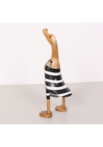 Çizgili Ördek El Oyması Teak Gövde 34x14x13 Cm