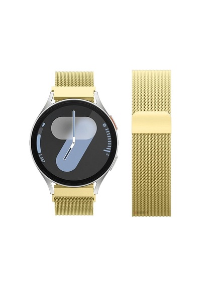 Galaxy Watch 6 / 5 / 4 Fe Uyumlu Manyetik Milanese Metal Kordon 40-47mm Altın
