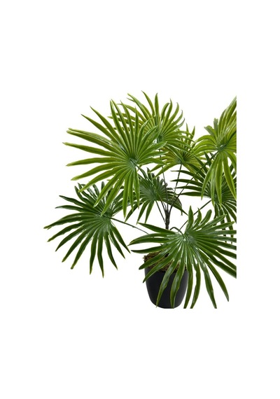 Yapay Çiçek Yelpaze Palmiye 8 Dal 50x40Cm Salon Çiçeği Plastik Si