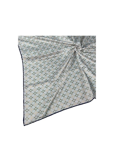 Mim Eşarp Emilya Rayon Desenli Eşarp 90x90 Cm Lacivert - Beyaz