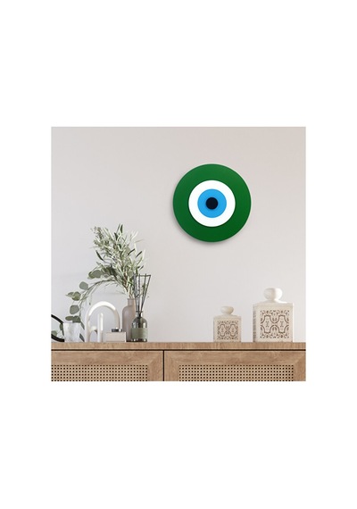 Minimalist Yaprak Yeşili Nazar Boncuğu El Yapımı Ahşap Büyük Naza 08395219