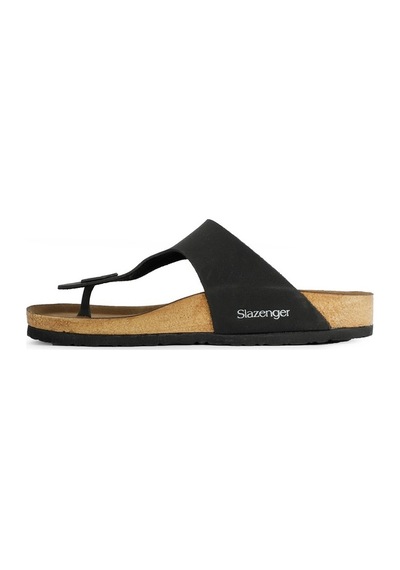 Slazenger LUKE Erkek Parmak Arası Plaj Siyah Nubuk Terlik