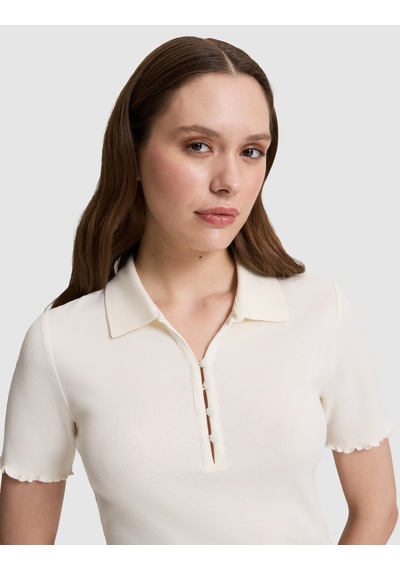 Pierre Cardin Kadın Ekru Tişört 50325457-vr019
