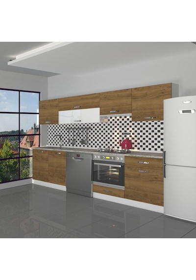 Decoraktiv Elite 280y Ank Mdf Hazır Mutfak Dolabı - Tezgah Dahil - Pera Meşe
