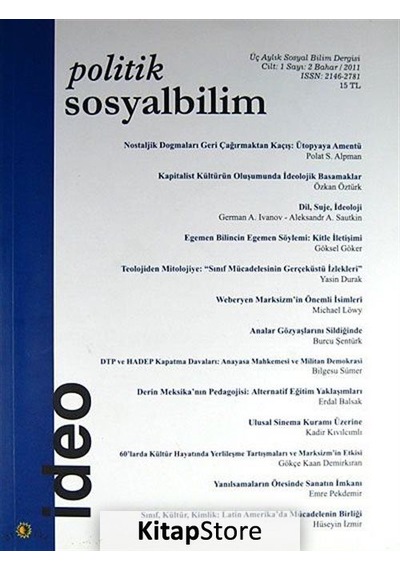 Politik Sosyalbilim Sayı 2 -  Ütopya Yayınevi