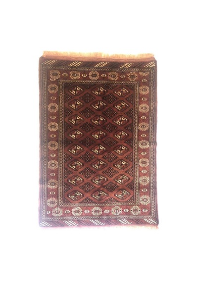 Antik İran Türkmen El Dokuması Yün Halı 145x104cm 1.5m2 Teşhir Ürün