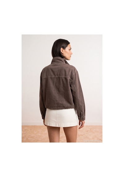 Dilvin 65391 %100 Pamuk Oversize Kot Ceket Kahve