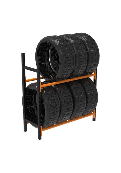 2 Katlı Lastik İstifleme Rafı, Mini Rack 40x150 Cm-100 Cm Çok Renkli