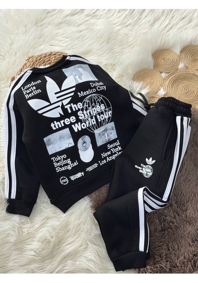 Noble Kids Erkek Çocuk Şardonlu Eşofman Takımı Siyah