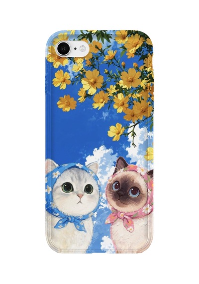 İphone 6 Uyumlu Baskılı Şeffaf Telefon Kılıfı Koleksiyon: Kawaii Cat 10