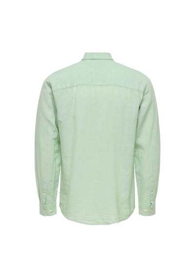 Only & Sons Onscaıden Lıfe Ls Solıd Lınen Blend Noos Erkek Yeşil Gömlek - 22012321