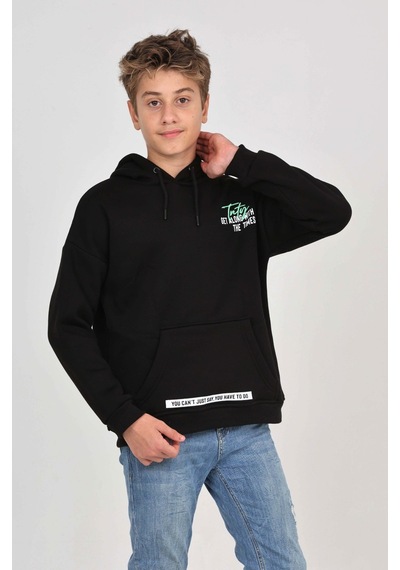 Toontoy Kids Toontoy Erkek Çocuk Tnty Nakışlı Sweatshirt Siyah