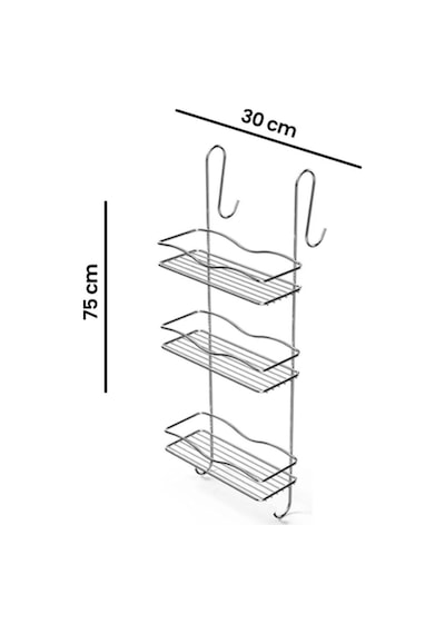 Suntel 3 Katlı Duşakabin Askısı Banyo Düzenleyici Banyo Organizer Siyah