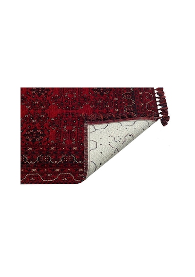 Hoom Rugs Afgan Afg 02 Red Antibakteriyel Kaymaz Tabanlı Dekoratif Kilim Kırmızı