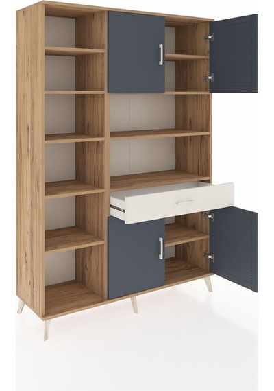 Hyperion Dolap 10 Raflı Tek Çekmeceli 4 Kapaklı 132x44x195 Çam-antrasit/aytaşı Antrasıt/aytası Hyperion Dolap 10 Raflı Tek Çekmeceli 4 Kapaklı 132x44x195 Çam-antrasit/aytaşı Antrasıt/aytası