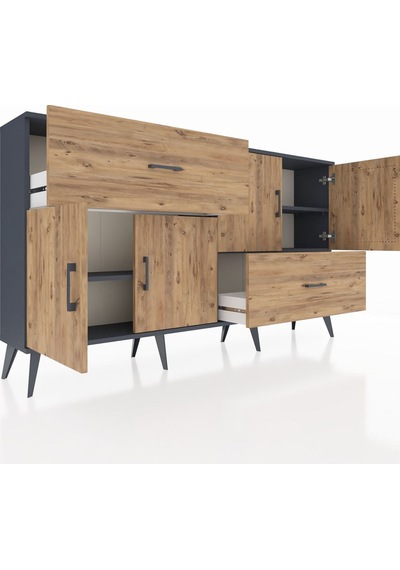 Arges Konsol 3 Raflı 2 Çekmeceli 4 Kapaklı 176x30x99 Antrasit-çam Atlas Çam/atlas Çam - Antrasıt Arges Konsol 3 Raflı 2 Çekmeceli 4 Kapaklı 176x30x99 Antrasit-çam Atlas Çam/atlas Çam - Antrasıt