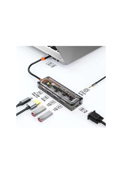 Ally 6in1 Type-c To Usb3.0 + Usb2.0 + Type-c Pd 100w + Hdmı + Vga