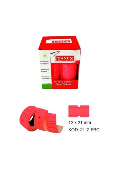 Diyarı Fırsat Kırmızı Renk Fiyat Etiketi 12x21 Mm 24'lü Paket 24 Adet