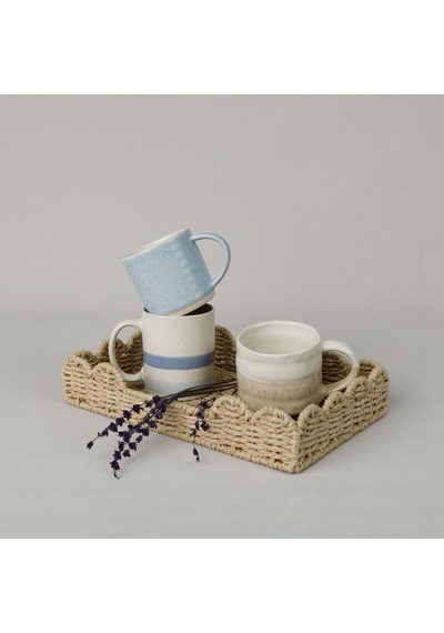 Linens Jose Seramik 400 Ml Kupa Ekru-mavi MAvi