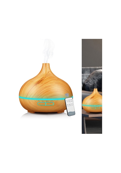 Robeve 550 ml Otomatik Hava Nemlendirici Buhar Makinesi Oda Nemlendirici Aroma Difüzör - Açık Kahverengi