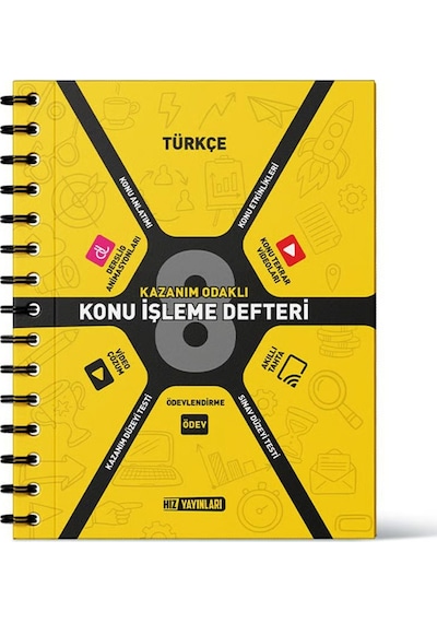8. Sınıf Türkçe Konu İşleme Defteri- Hız Yayınları