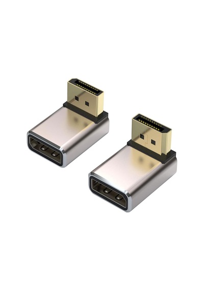 Display Port 8k Uhd 90 Derece Sağ Ve Sol Açılı Dişi Erkek 2'li Set
